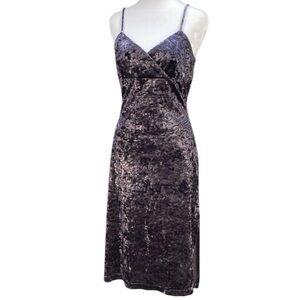 Vintage Windsor Crushed Velvet Floral Glitter Midi Dress Sz L Whimsigoth Y2K